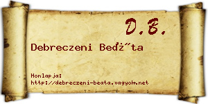 Debreczeni Beáta névjegykártya
