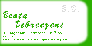 beata debreczeni business card